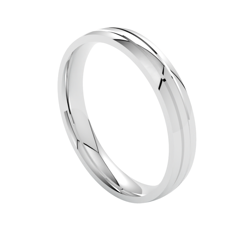 Damska elegancka obrączka ślubna z białego złota 585